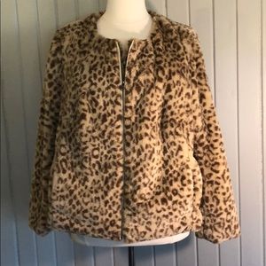 LANE BRYANT FAUX FUR ZIP UP JACKET SZ 22-24